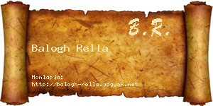 Balogh Rella névjegykártya
